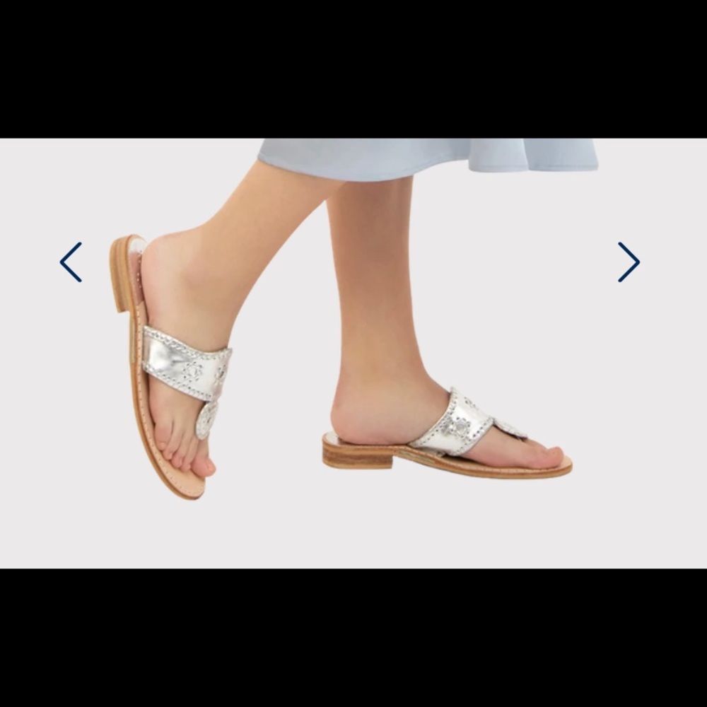 Jack Rodgers Flat Sandal Silver 7.5